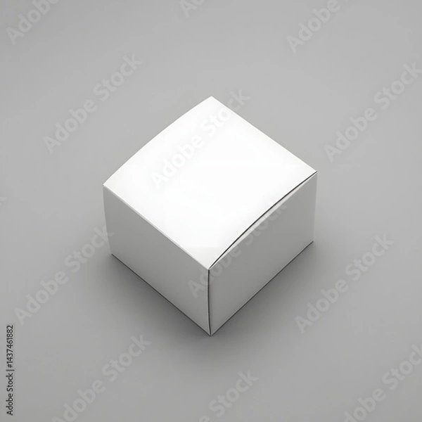 Fototapeta White box mockup. Blank packaging boxes, cube perspective view isolated on white	
