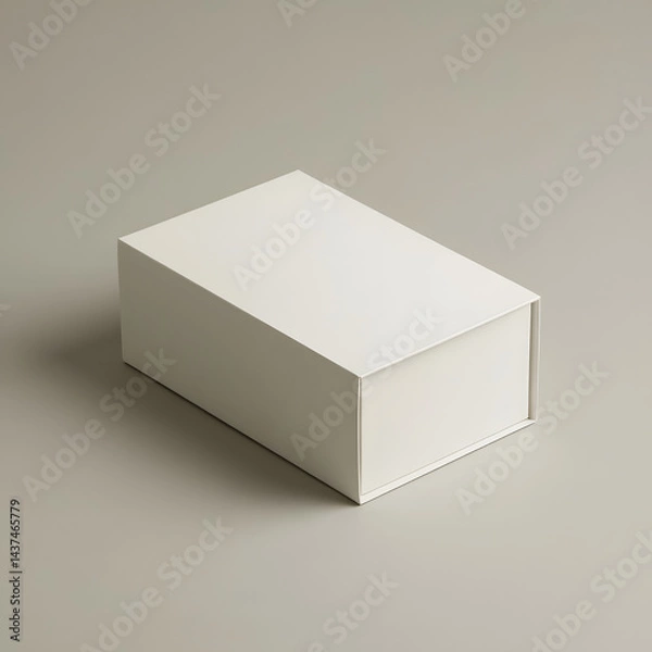 Fototapeta White box mockup. Blank packaging boxes, cube perspective view isolated on white	