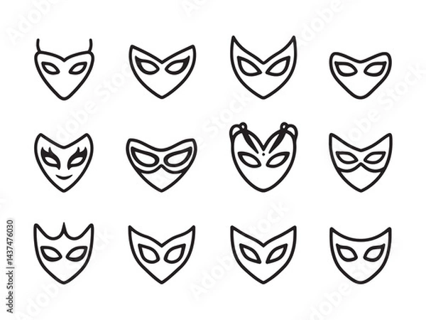 Obraz Party Mask Icon line art icon festive celebration design