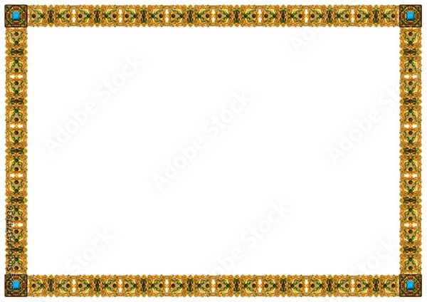 Fototapeta Exquisite wooden frame with carved ornaments