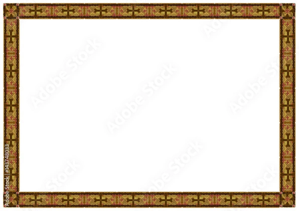 Fototapeta Exquisite wooden frame with carved ornaments