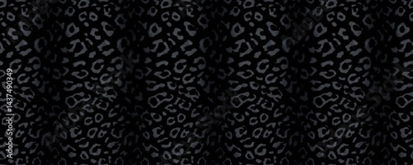 Fototapeta Black Leopard Print Seamless Pattern – 8K Pantone Style