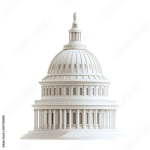 Fototapeta Elegant white capitol building model
