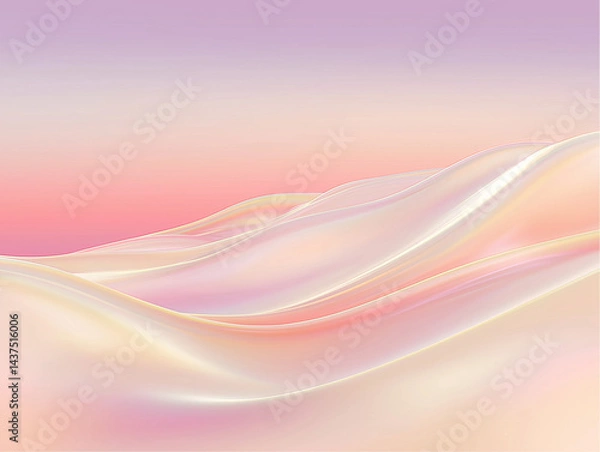 Obraz serene and abstract design characterized by smooth, flowing waves and a soft color palette.