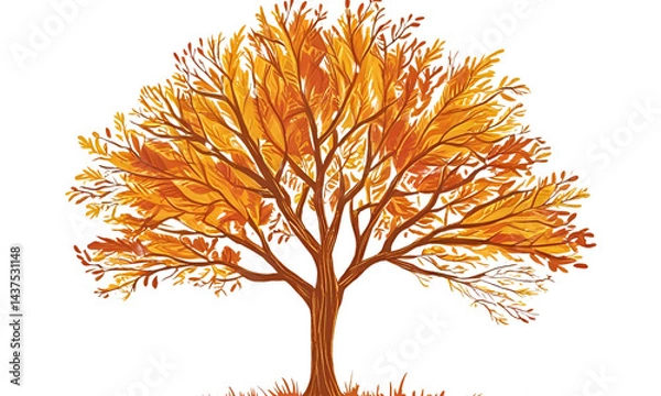 Obraz autumn tree vector