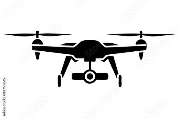 Fototapeta Modern Drone Silhouette for Tech Projects, Media Graphics, and Aviation Themes