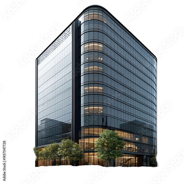 Fototapeta Modern office building architectural design commercial image