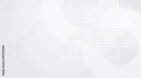 Obraz Lines white circular geometric pattern on gray background. Futuristic tech background, abstract striped with lines background.
