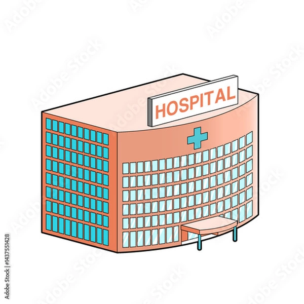 Obraz 病院｜アイソメトリック｜ベクター