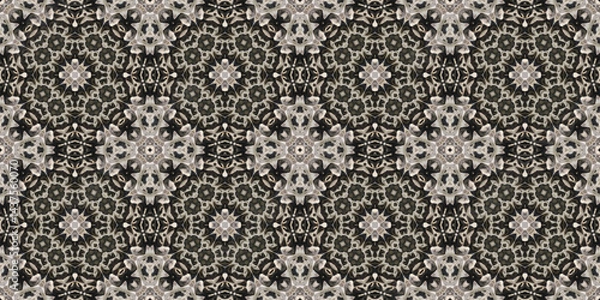 Fototapeta Seamless abstract pattern banner. Art texture. Symmetrical kaleidoscope