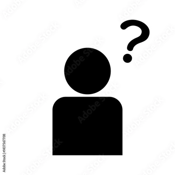 Fototapeta ハテナを浮かべたシンプルな人のアイコン
Simple person icon with question mark