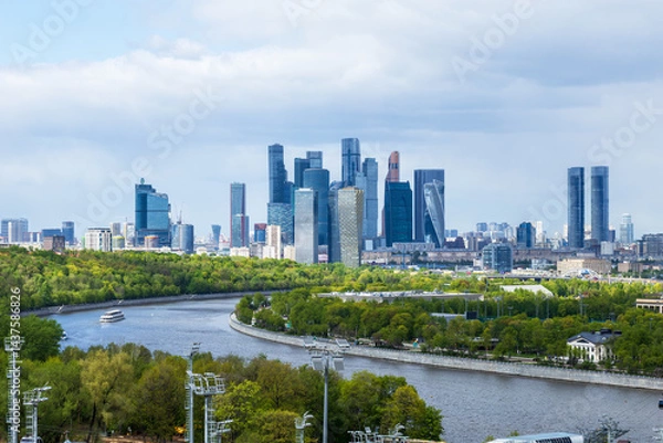 Obraz moscow city skyline with river