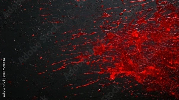 Fototapeta Abstract Red Splashes on Black Background: A Dramatic Composition