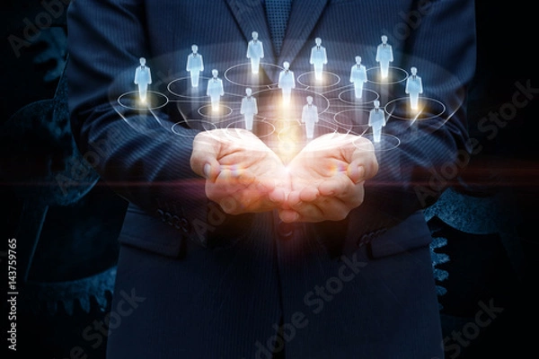 Obraz Sieć konsumentów w rękach.