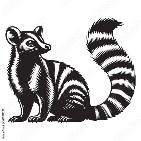 Fototapeta Clean and modern numbat silhouette vector designed for web design and scalable logos – numbat silhouette – numbat vector – numbat illustration – silhouette of numbat


