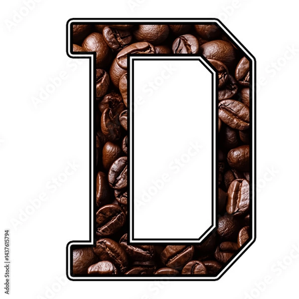 Obraz Coffee Letter D  Drink Font Design  Varsity Athletic Clipart
