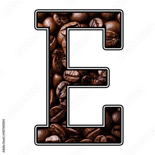 Obraz Coffee Letter E  Drink Font Design  Varsity Athletic Clipart