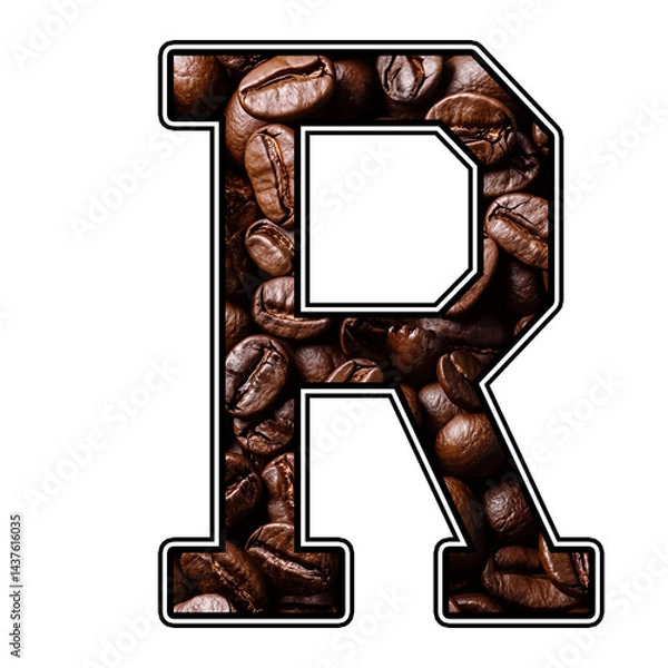 Obraz Coffee Letter R  Drink Font Design  Varsity Athletic Clipart