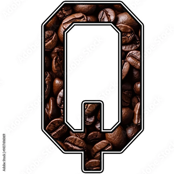 Obraz Coffee Letter Q  Drink Font Design  Varsity Athletic Clipart