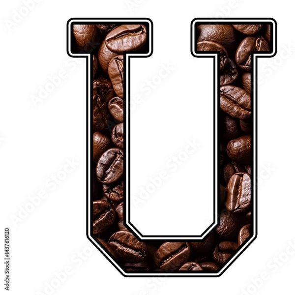 Obraz Coffee Letter U  Drink Font Design  Varsity Athletic Clipart