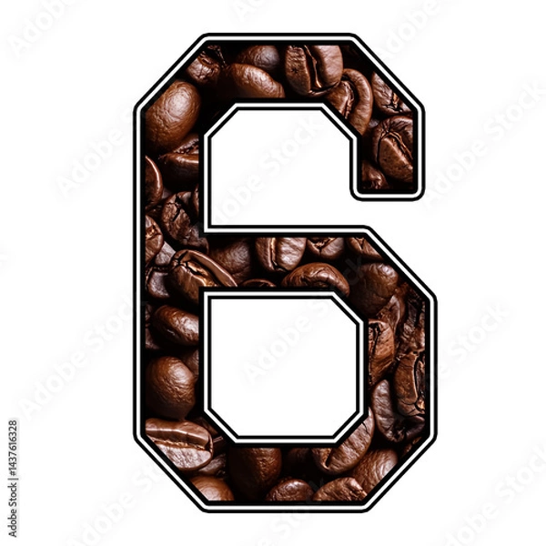 Obraz Coffee Number 6  Drink Font Design  Varsity Athletic Clipart
