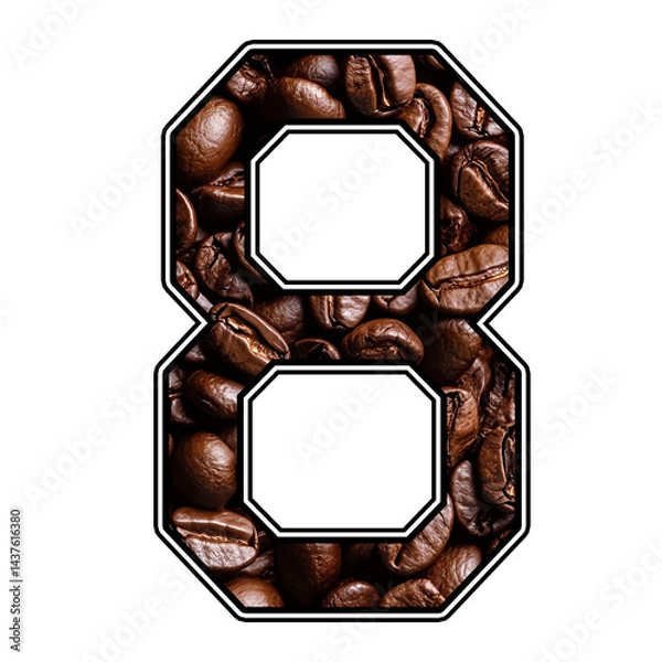 Obraz Coffee Number 8  Drink Font Design  Varsity Athletic Clipart