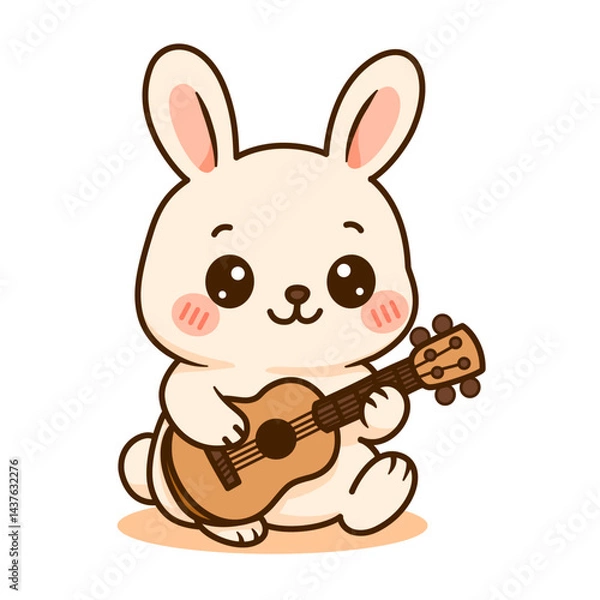Fototapeta Vector rabbit playing guitar