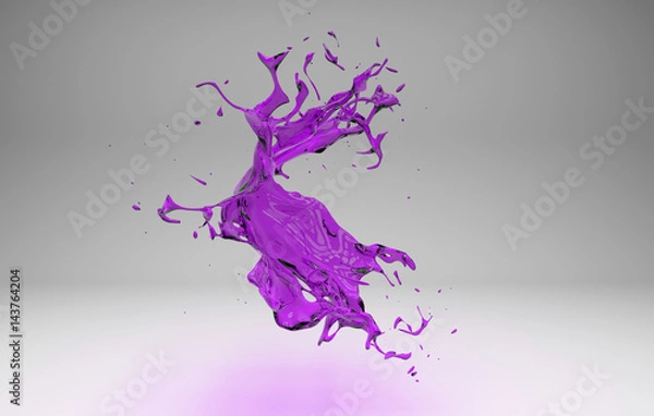 Fototapeta 3d render, digital illustration, abstract water wave, liquid splashing set, design elements
