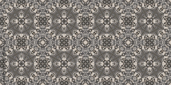 Fototapeta Seamless abstract pattern banner. Art texture. Symmetrical kaleidoscope