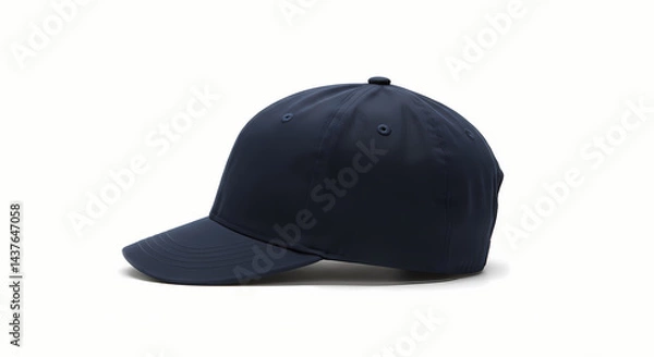 Fototapeta Distressed Baseball Cap Navy Blue Distressed Denim Style Hat