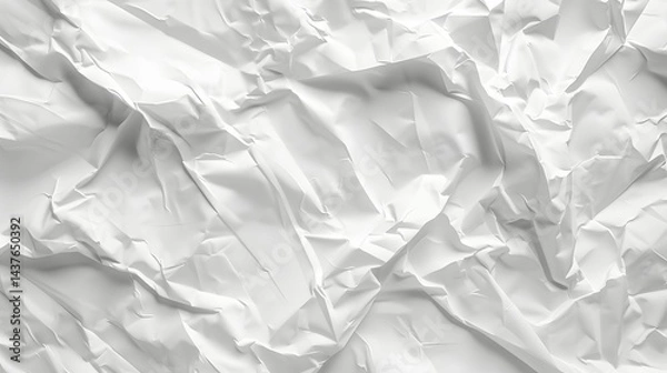 Fototapeta A white paper with a lot of wrinkles and creases