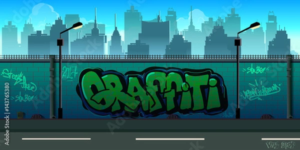 Obraz Graffiti wall background, urban art