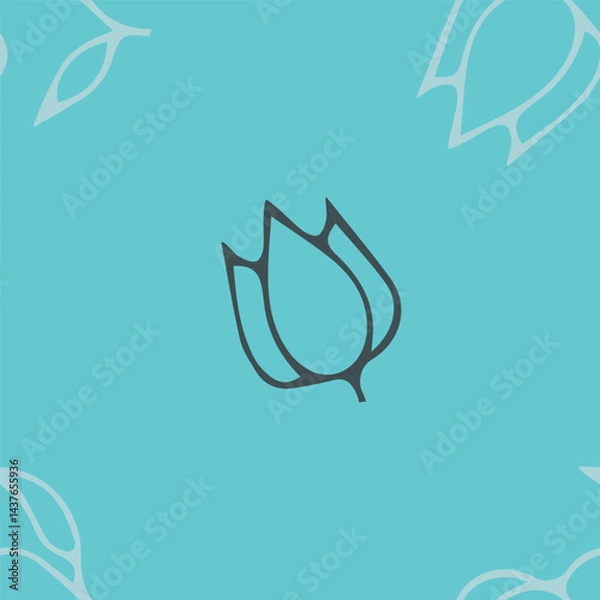 Fototapeta lower, floral, pattern, background, seamless, design, vector, motif, ornament, daisy, blossom