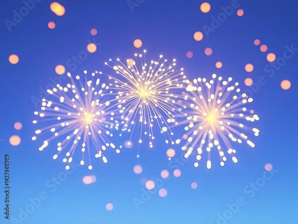Obraz Looking Up at Night Sky Fireworks Display