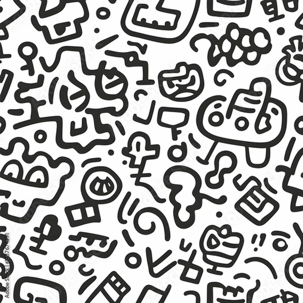 Obraz Abstract doodle pattern background