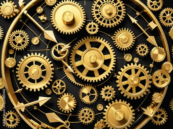 Obraz gold gear wheels