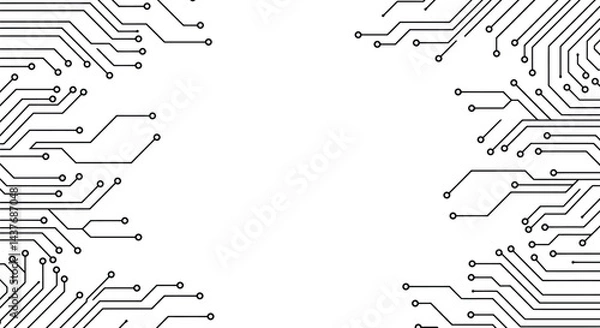 Fototapeta Abstract Tech Background: Minimalist Circuit Board Pattern