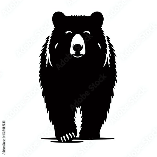 Obraz Black bear silhouette.