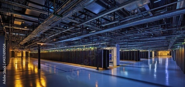 Obraz Inside a sprawling ultramodern data center