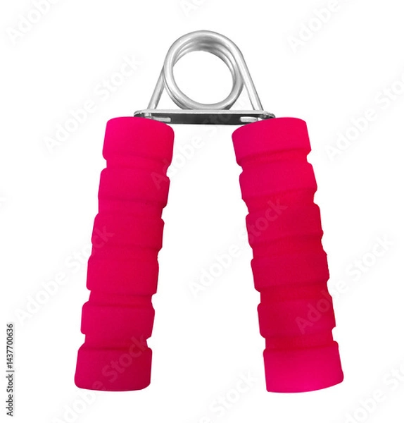 Fototapeta Red hand grip for hand exercise in a transparent background