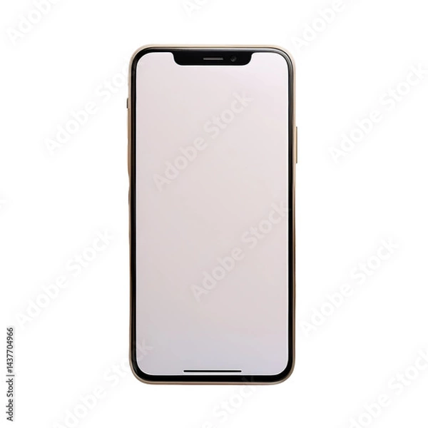 Obraz Sleek modern smartphone with a blank screen, ideal for showcasing apps and designs in a minimalist setting on transparent background