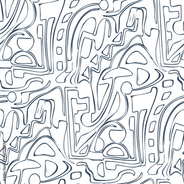 Fototapeta Seamless pattern with a simple abstract drawing. Vector illustration.