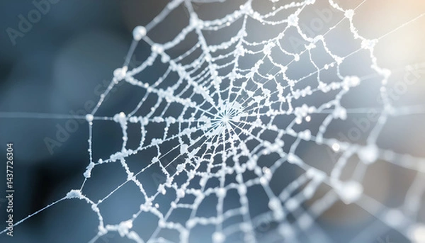 Obraz Frozen Spiderweb Detail Close Up