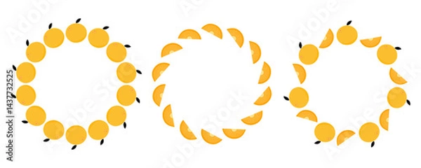 Obraz Hand drawn cute orange fruit frame