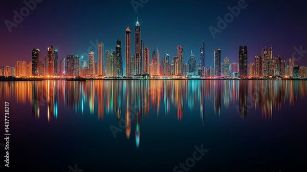 Obraz night city skyline
