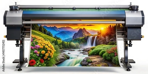 Fototapeta Large Format Color Plotter Printing Photo Banner