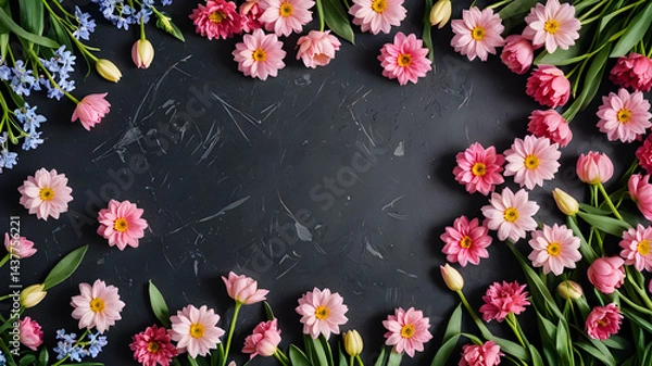 Obraz Valentine's Day composition. mothers day, womens day concept. AI generated image, ai