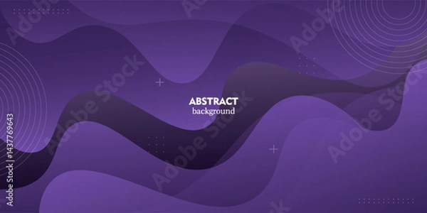 Obraz Dark purple gradient illustration background with wave shape. Abstract background design with simple geometric style. Cool design. Vector Eps10