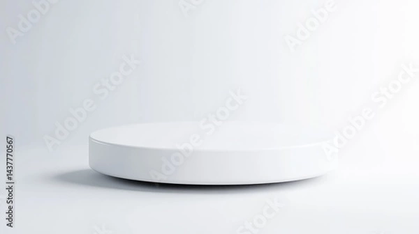 Fototapeta Clean, simple, white circular podium