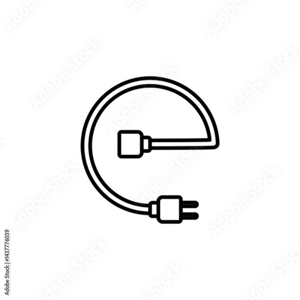 Obraz power plug icon, simple flat style, illustration, logo sign symbol pictogram template, for ui or ux isolated on white for mobile app, editable